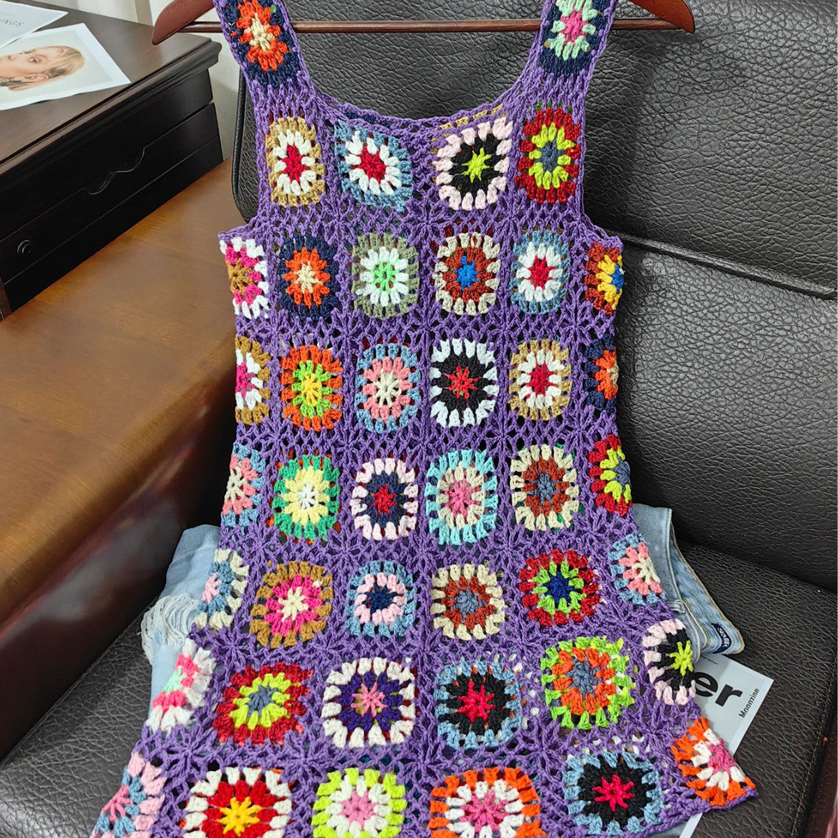 Robe de plage à motif de fleurs au crochet pour femmes Chic und Stil