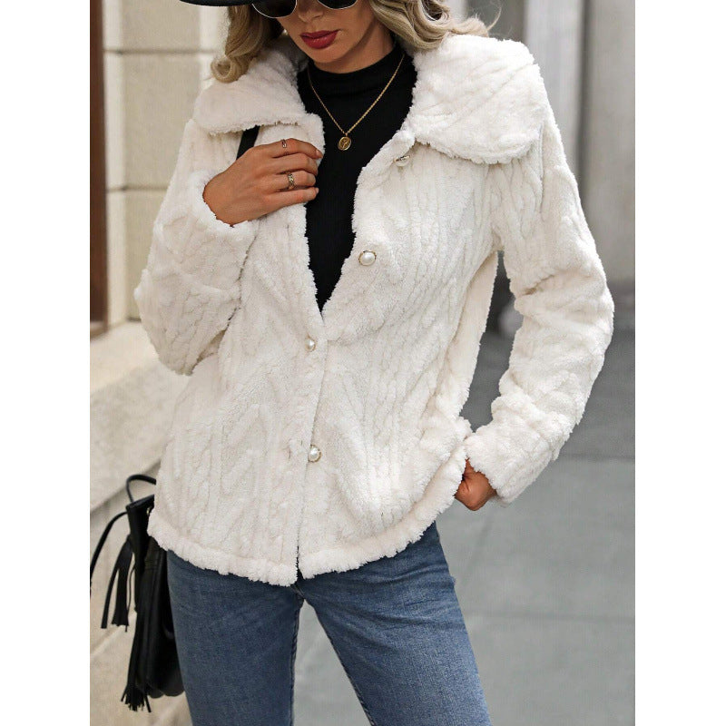 Dames pull en tricot douillet avec de grands boutons Chic und Stil