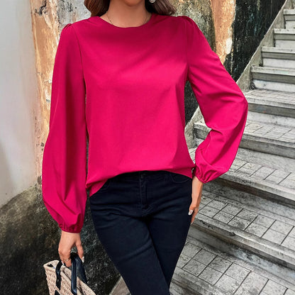 Dames Haut élégant avec décolleté en V profond et découpe au dos Chic und Stil