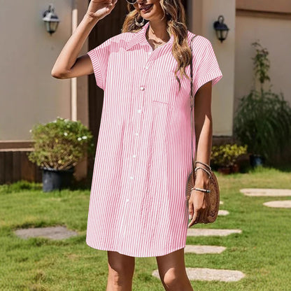 Robe chemise décontractée à boutons pour dames Chic und Stil