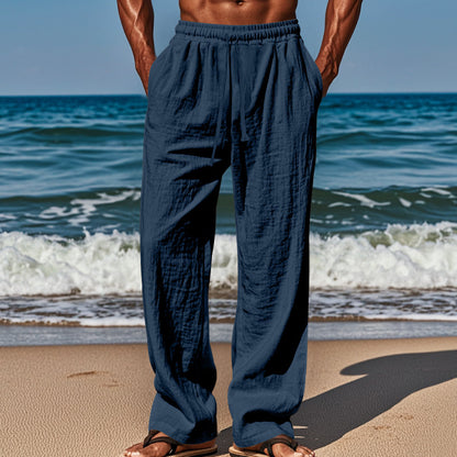 Light beach pants for men with elastic waistband and handy side pockets Chic and Style