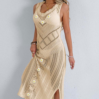 Dames Bohémien Croche Maxi Couvrant Robe Chic und Stil