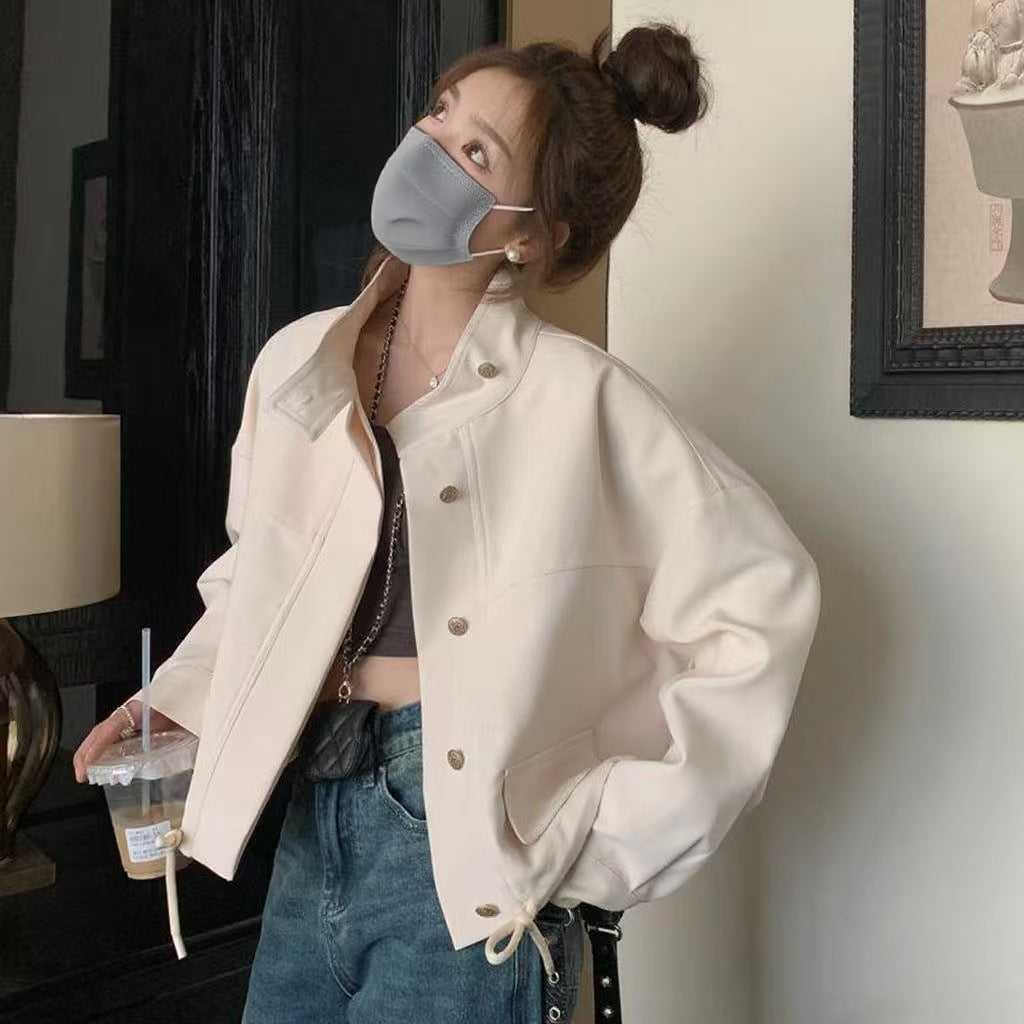 Veste courte élégante pour femme avec col haut et fermeture à pression Chic & Stil