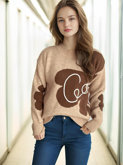 Pull confortable pour femmes avec inscription créative et design moderne Chic und Stil