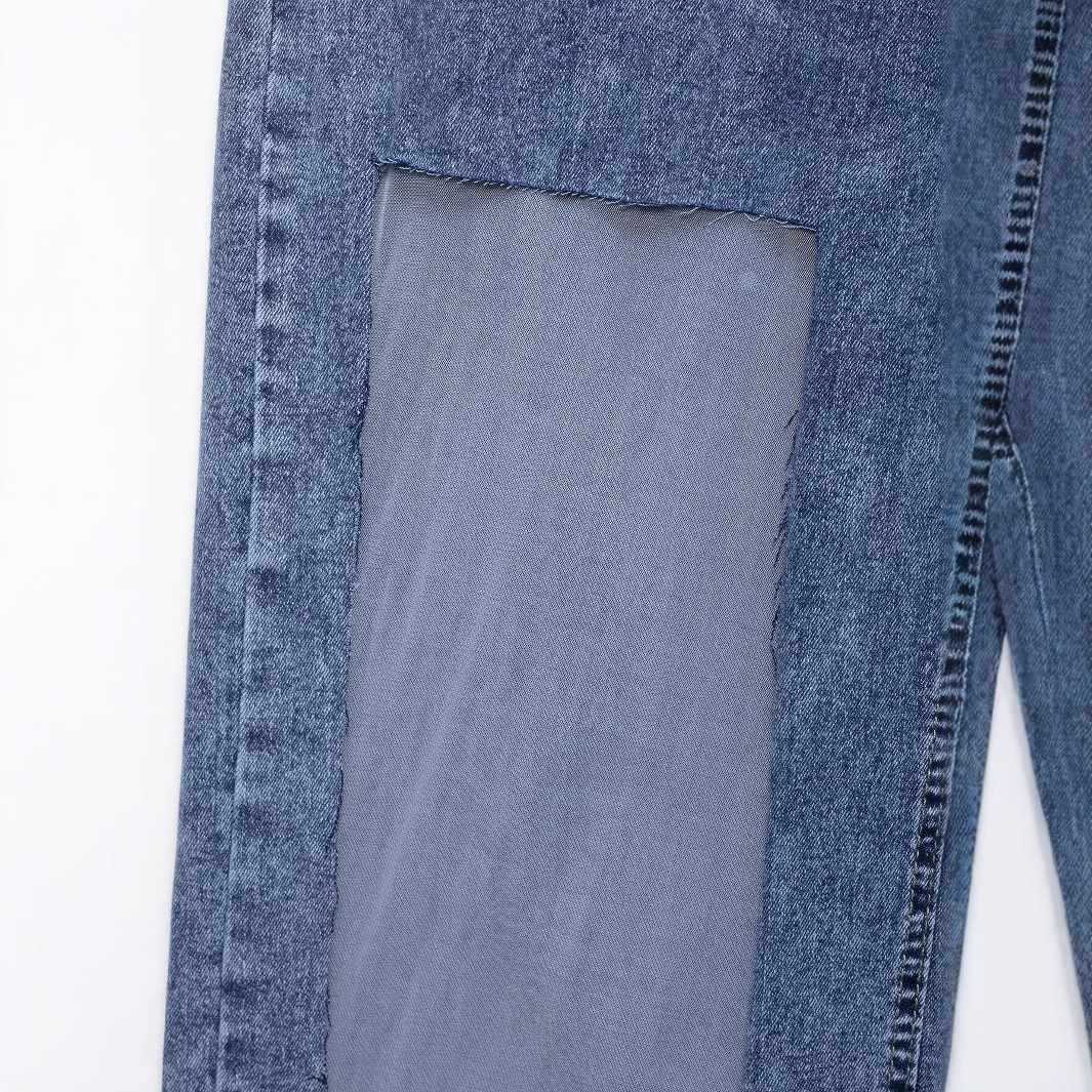 Dames décontractées jeans taille haute avec des détails de patch tendance Chic und Stil