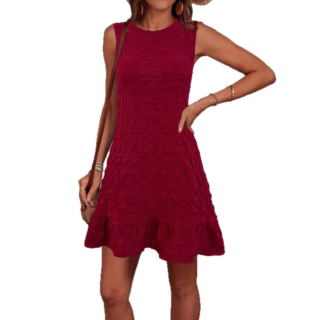 Robe d'été sans manches pour femmes avec détails volantés Chic und Stil