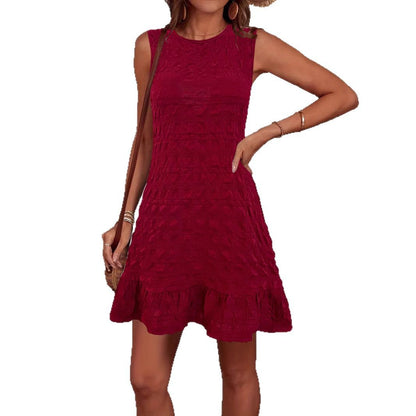 Robe d'été sans manches pour femmes avec détails volantés Chic und Stil