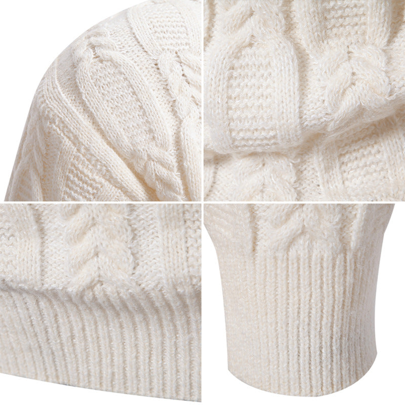 Chunky knit pullover for men with a modern cable pattern and a round neck Chic and Style