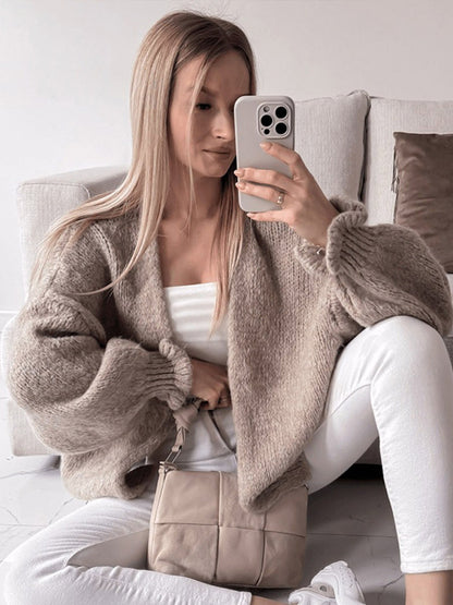 Cardigan en tricot décontracté pour femmes avec coupe oversize et manches volumineuses Chic und Stil
