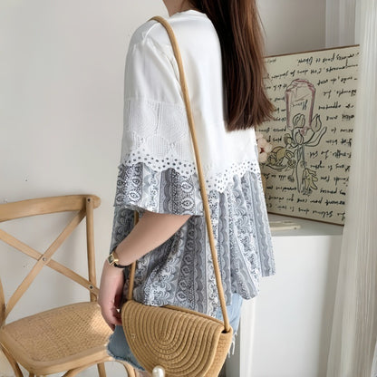 Blouse de loisirs pour femmes avec garniture en dentelle Chic und Stil