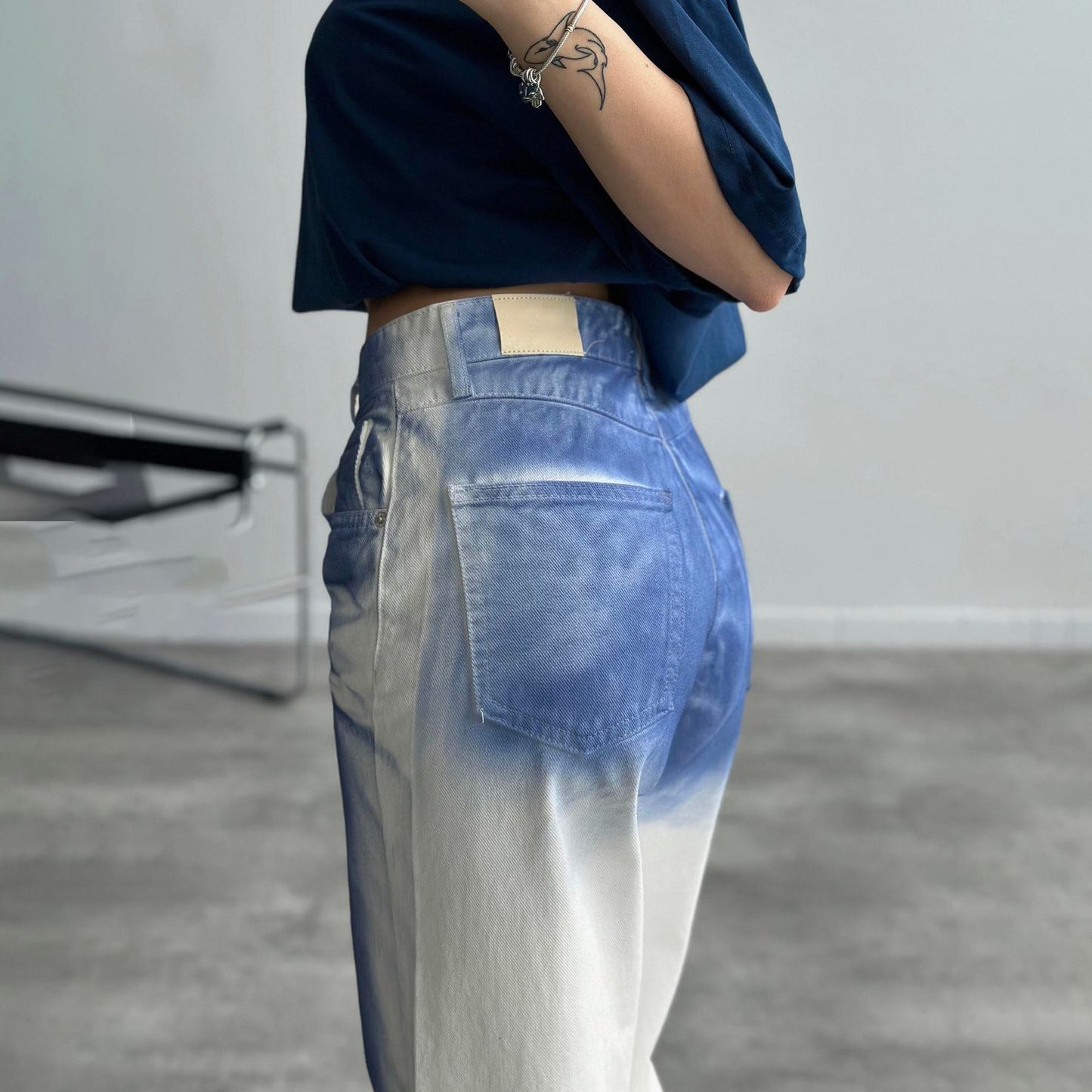 Baggy jeans for ladies with a unique batik design Chic and Style