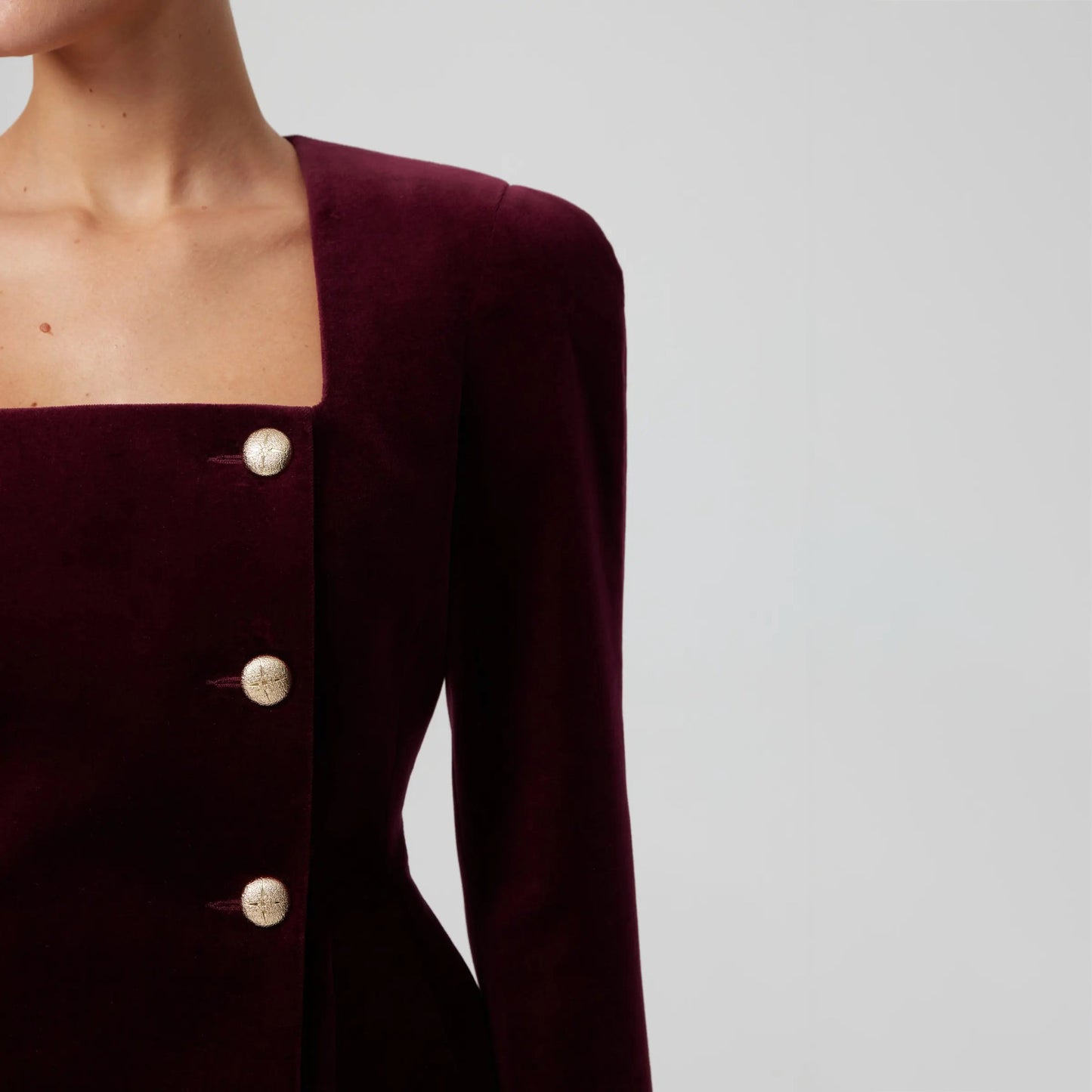 Blazer en velours pour femmes avec des détails de bouton élégants Chic und Stil