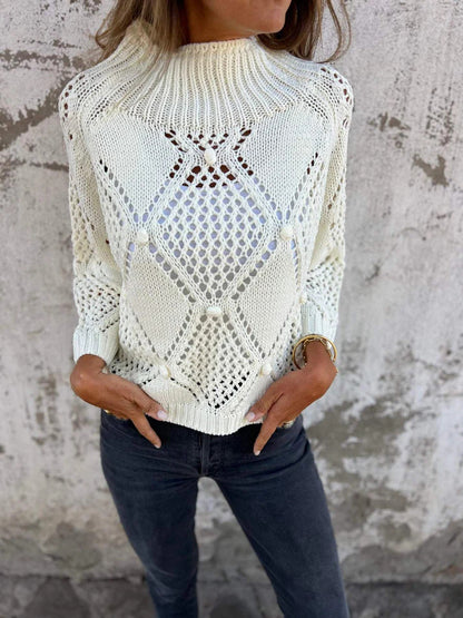 Pull en tricot léger pour femmes avec un motif en crochet unique Chic und Stil