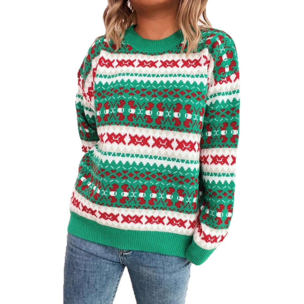 Pull en laine pour femmes avec motif festif et coupe décontractée Chic und Stil