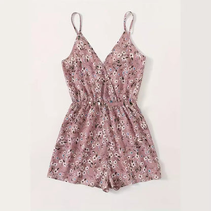 Femmes Élégante robe à fleurs avec des fines bretelles spaghetti et une taille élastique Chic und Stil