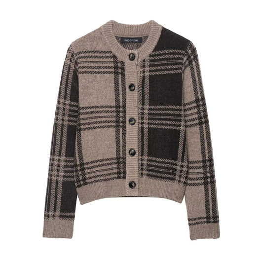 Dames Chic bouton écossais pull Chic und Stil
