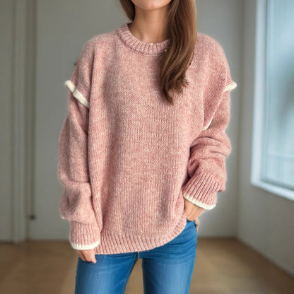 Pull en gros tricot pour femme avec coupe décontractée et design structuré Chic und Stil