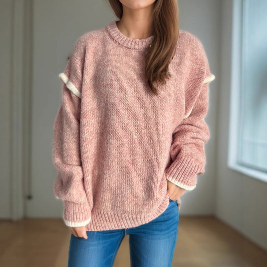 Pull en gros tricot pour femme avec coupe décontractée et design structuré Chic und Stil