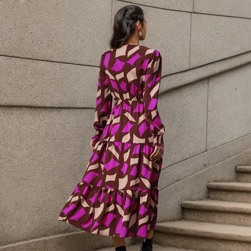 Robe maxi femme avec jupe volumineuse et ceinture nouée raffinée Chic und Stil