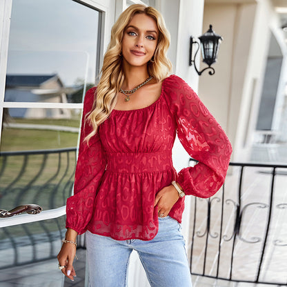 Blouse pour femmes avec insertion élastique à la taille et manches bouffantes Chic und Stil
