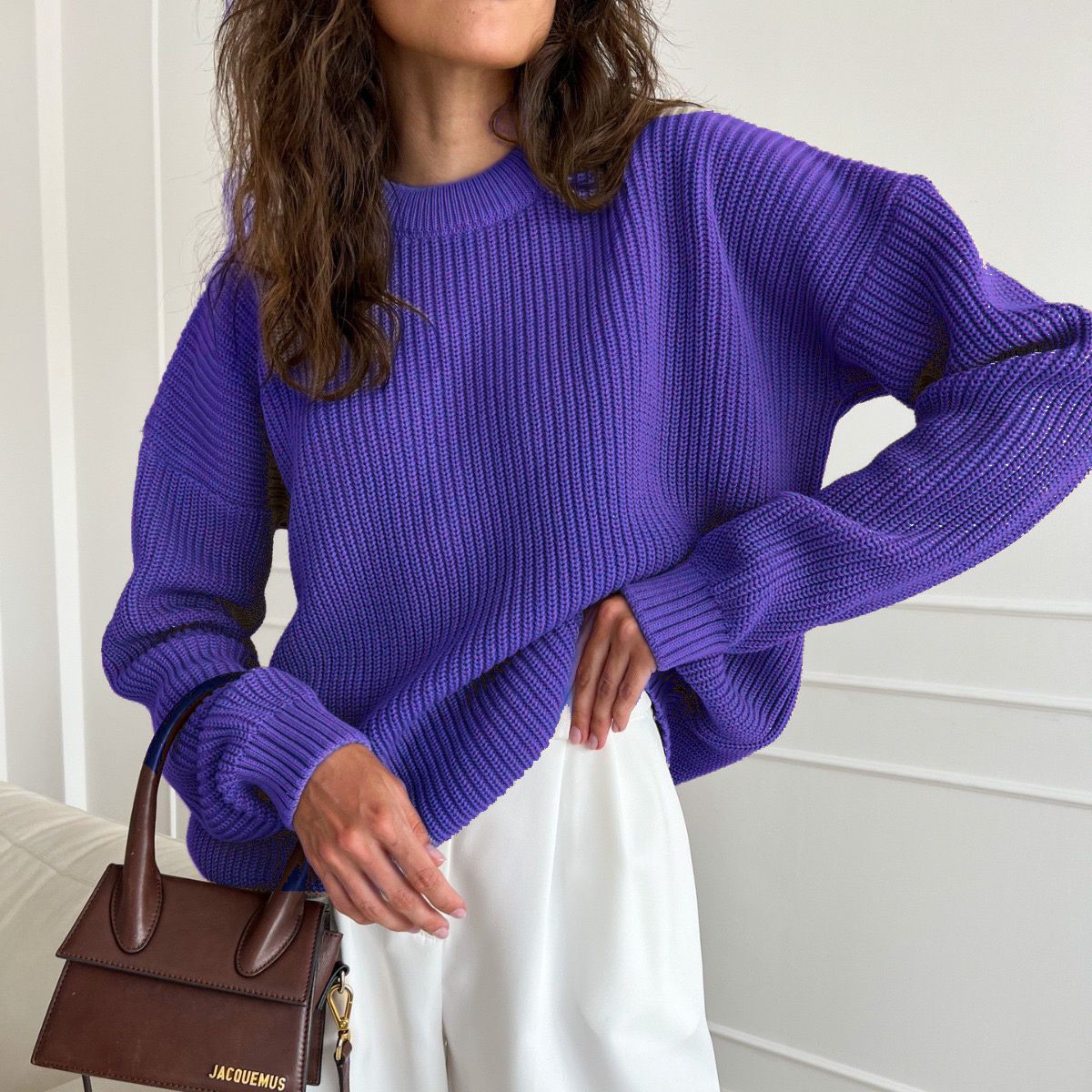 Pull oversized en tricot pour femmes avec motif texturé Chic und Stil
