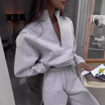 Ladies comfortable polar collar sweater with matching jogging pants Chic and Style