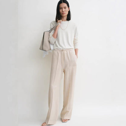 Ladies casual jersey pants with elastic waistband Chic and Style