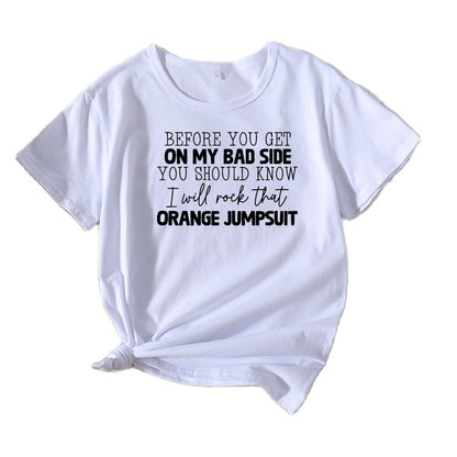 Damen Kurzarm-T-Shirt mit skurriler Grafik Chic und Stil