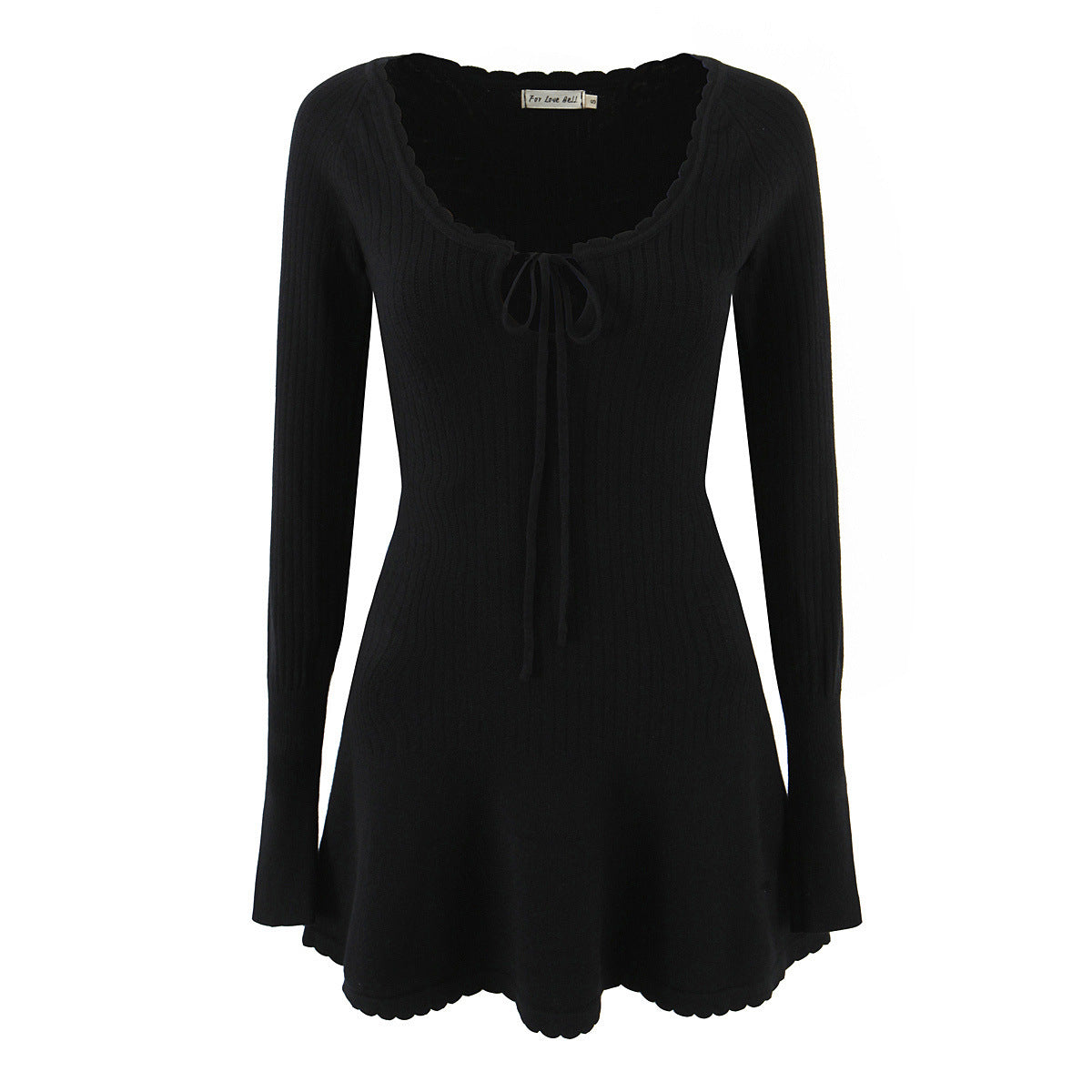 Pull en tricot pour femmes avec un élégant décolleté en V et un joli ourlet à volants Chic und Stil