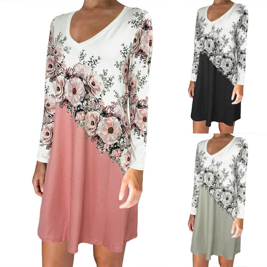 Femmes Robe enveloppante élégante avec accents floraux et décolleté en V Chic und Stil