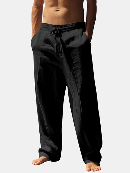 Casual linen pants for men with elastic waistband and side pockets Chic und Stil