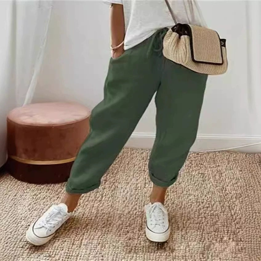 Pantalon Chino décontracté et confortable pour femmes avec ceinture élastique Chic und Stil