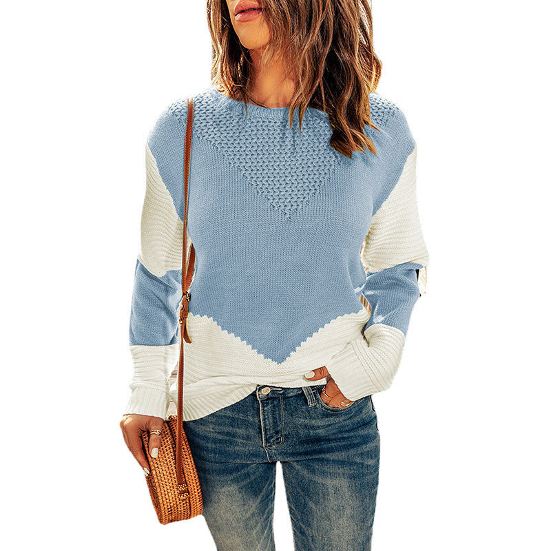 Pull en tricot pour femmes avec un motif de blocs de couleur moderne et un design texturé Chic und Stil