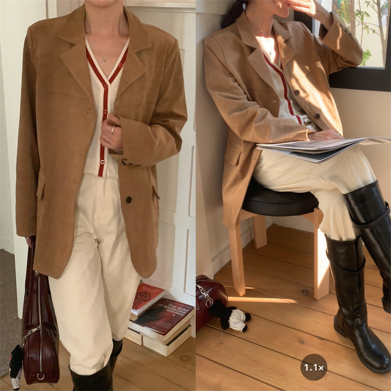 Dames élégante et confortable veste en daim Chic und Stil