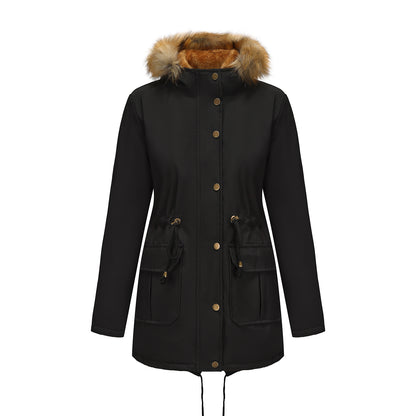Dame parka d'hiver avec col en fourrure Chic und Stil