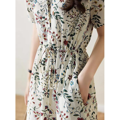 Robe portefeuille imprimée florale pour femme Chic und Stil