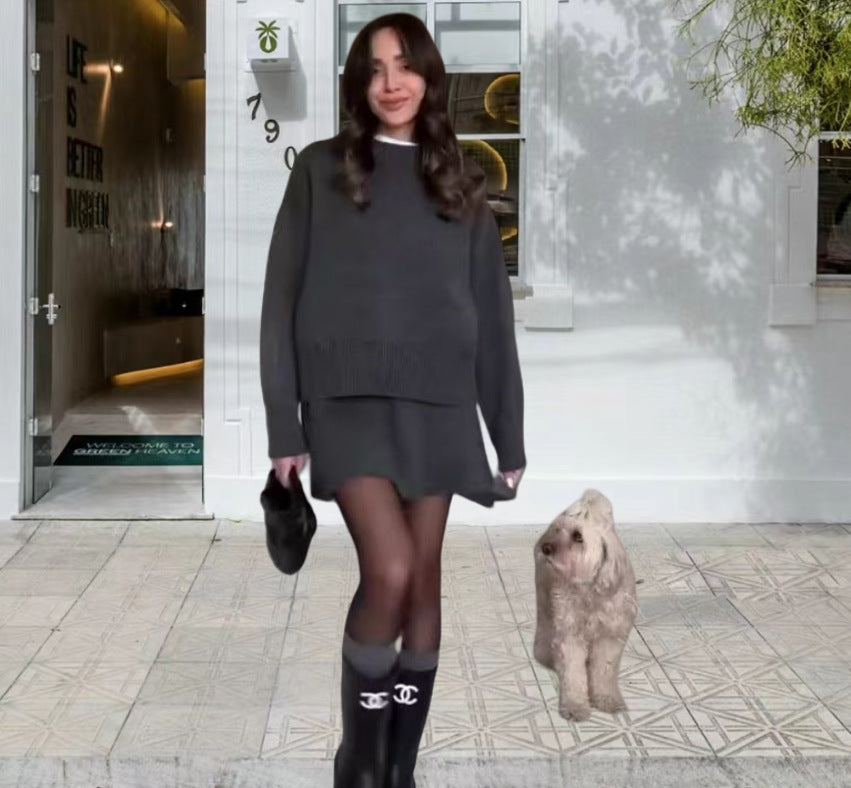 Robe en tricot pour femmes avec des manches volumineuses et une coupe décontractée Chic und Stil
