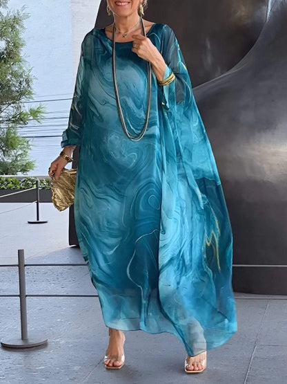 Robe kaftan fluide pour femmes avec un motif accrocheur Chic und Stil