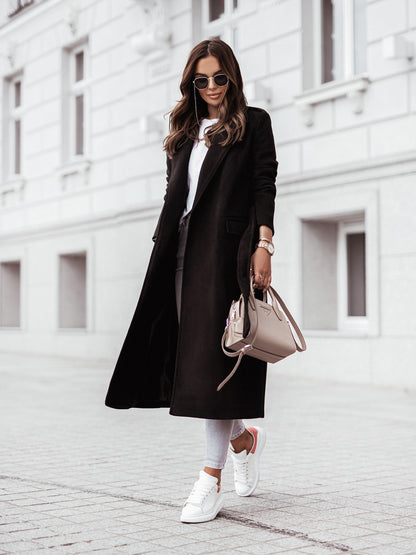Dames élégante et confortable long manteau Chic und Stil