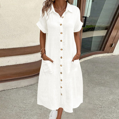 Robe chemise pour femmes avec des boutons décoratifs et des poches pratiques Chic und Stil