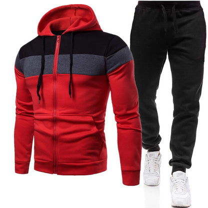 Men's sports set with flexible jogger pants and high-quality zipper Chic and Style
