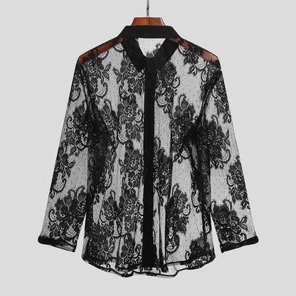 Blouse transparente pour dames avec motif floral en dentelle Chic und Stil