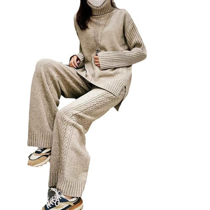 Pull en tricot pour femmes avec col haut et design texturé Chic und Stil