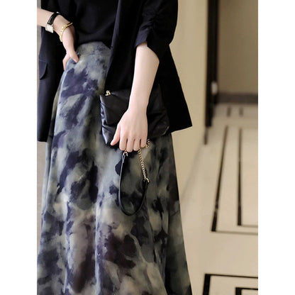 Jupe maxi fluide pour femmes avec imprimé artistique Chic und Stil
