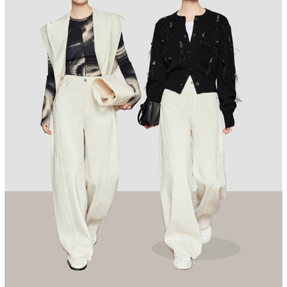Cardigan en tricot texturé pour femme avec franges décoratives Chic und Stil