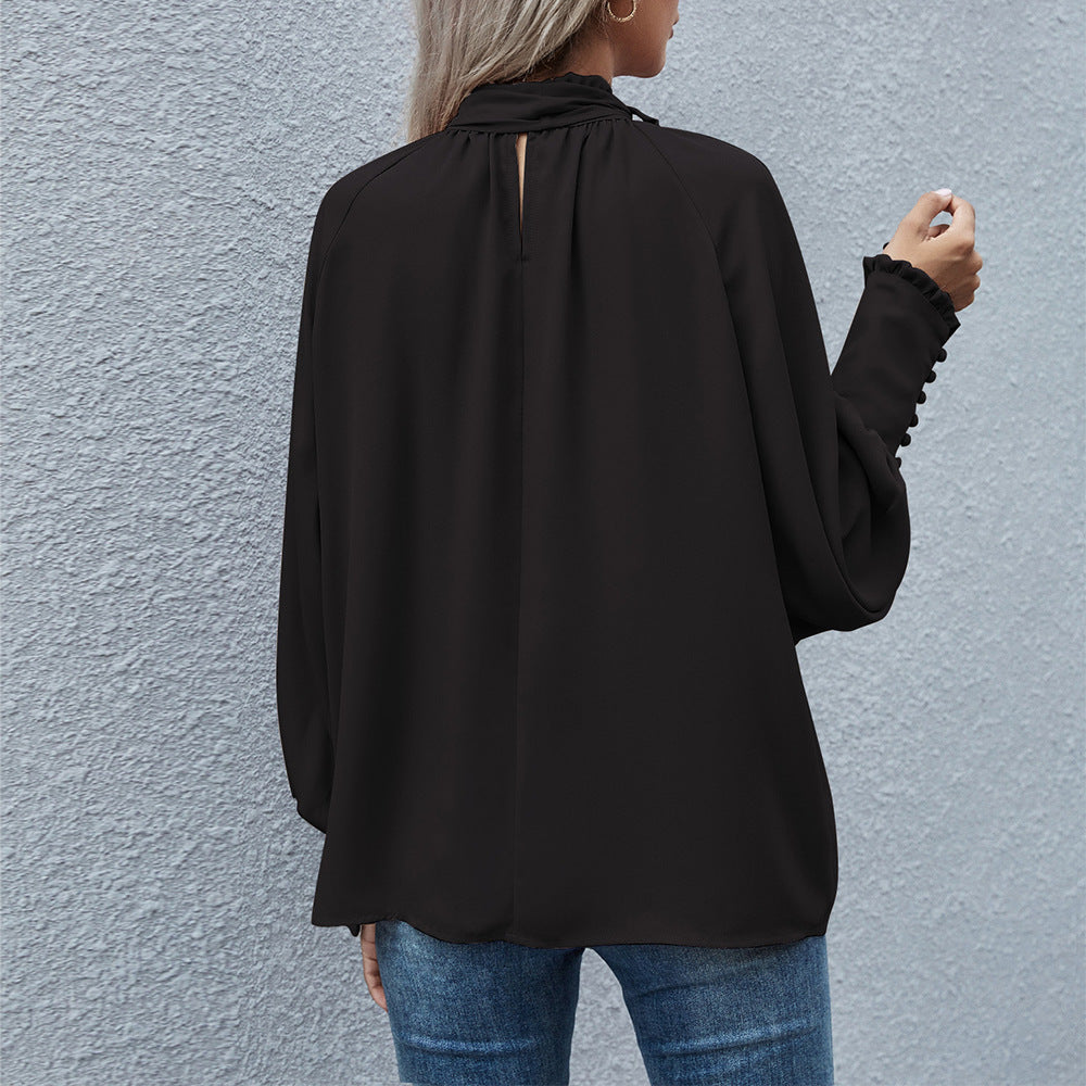 Chemisier femme avec col à nœud et manches volumineuses Chic und Stil
