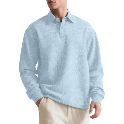 Chemise à manches longues pour hommes avec surface texturée et élégante patte de boutonnage Chic und Stil