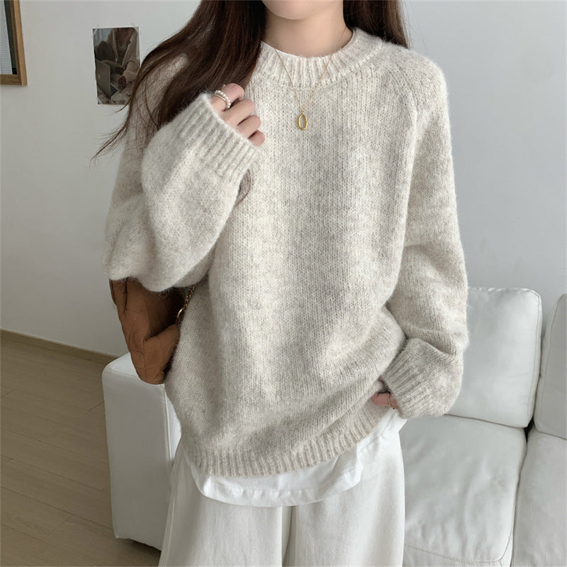Pull en tricot décontracté pour femmes avec col rond et matériau doux Chic und Stil