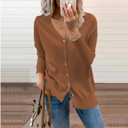 Cardigan pour dames avec des devant boutonnables et décolleté en V Chic und Stil