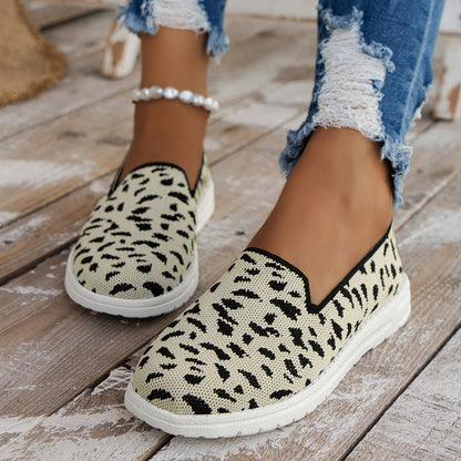 Baskets Femme Slip-On Confortables avec Imprimé Léopard Chic und Stil
